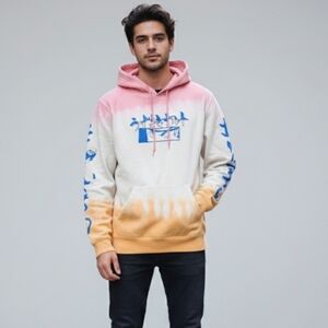 Naruto Shippuden Naruto Uzumaki Tonal Portrait Tie-Dye Hoodie Men's Large Unisex